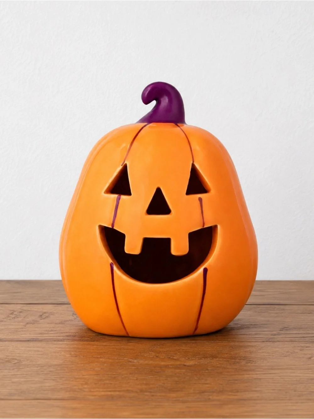 Target Bullseye Playground Halloween Light-Up Ceramic Jack O Lantern Pumpkin